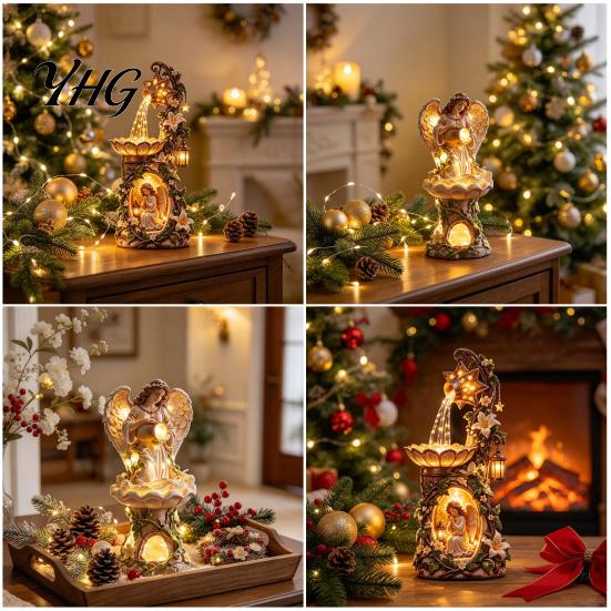 Atmospheric Landscape Lighting Decorative Angel Garden Light, Resin Statue with LED Light for Outdoor Waterproof Yard Art Decor Patio Porch