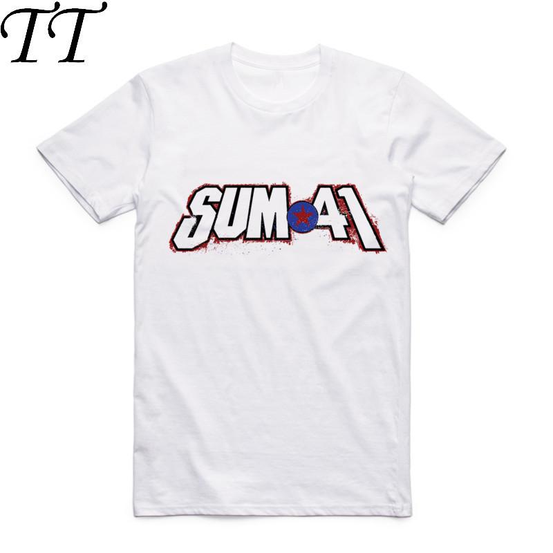 2019 Men Print SUM 41 T Shirt O-Neck Short Sleeve Summer SUM41 Punk Band Popular Rock Cool Casu
