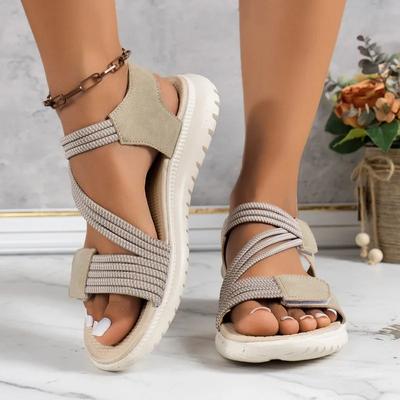Female Shoes On Sale  Open Toe Women's Sandals Plus Size Casual Sandals Women Round Toe Narrow Band Outdoor Ladies Shoes