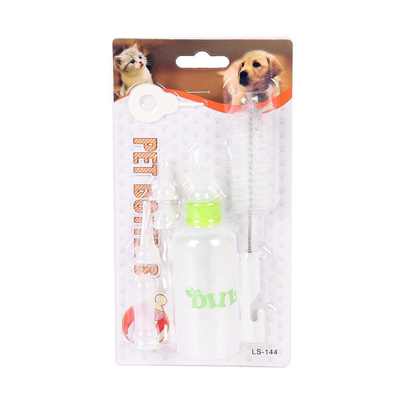 "Pet Milk Bottle Set: Four-Piece for Newborn Puppies & Kittens"