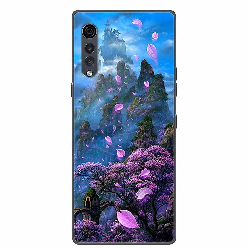 For LG Velvet Luxury Phone Case Black Soft Silicone TPU Back Cover for LGVelvet 5G Funda LMG910EMW Protector Capa Cartoon Coque