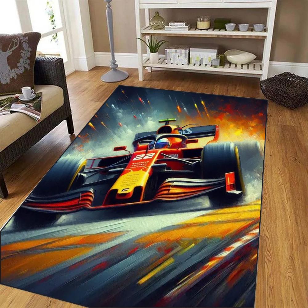 Racing Car Pattern Rug Living Room Carpet for Bedroom for Kitchen Floor Mats Home Decor Alfombra Kid Play Non-Slip Floor Pad Rug