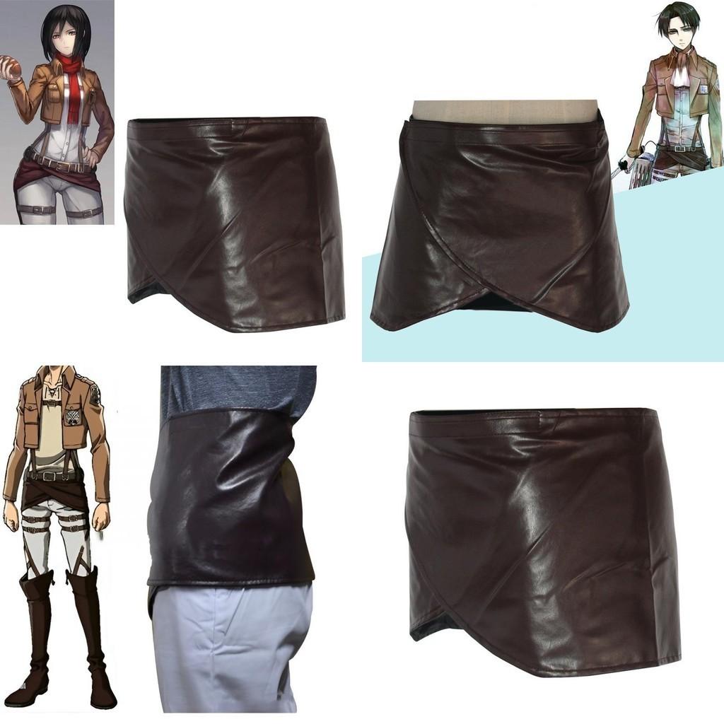 Dark Brown Game Role Playing Anime Character Imitation Mini Skirt Velcro Design