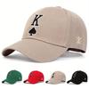 Baseball Stitching Stitched Embroidered Alphabet K Poker Neutral Gender Women Men For Caps Spring And Autumn Outdoor Adjustable Casual Hats