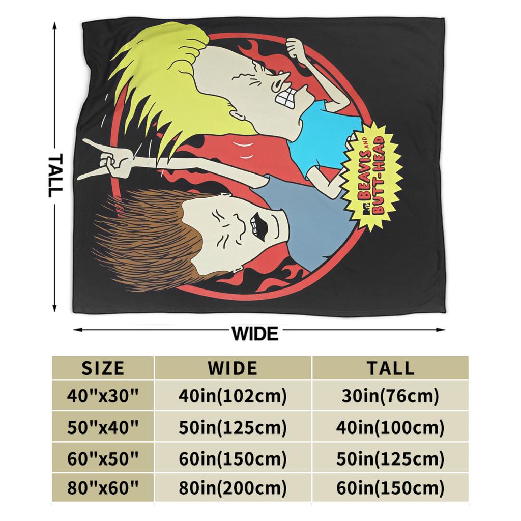 Beavis and Butt Head  Flannel Blankets  Warm Soft Throw Blanket for Outdoor Camping Fluffy Bedspread Sofa Bed Cover