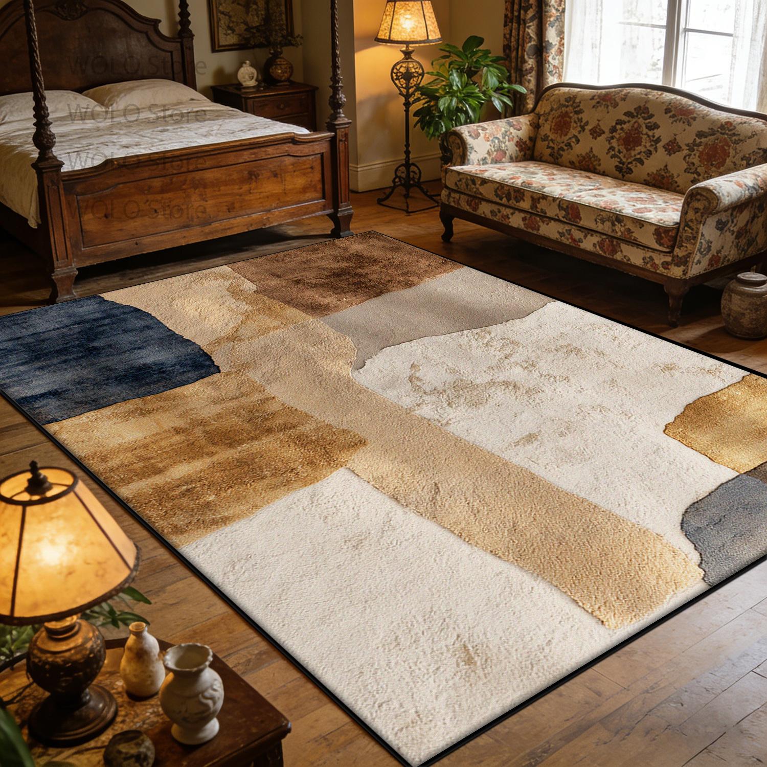 

Light Colored Carpet Modern Abstract Living Room Decoration Rugs Bedroom Non-slip Lounge Customizable Mat Children Washable 50x80cm