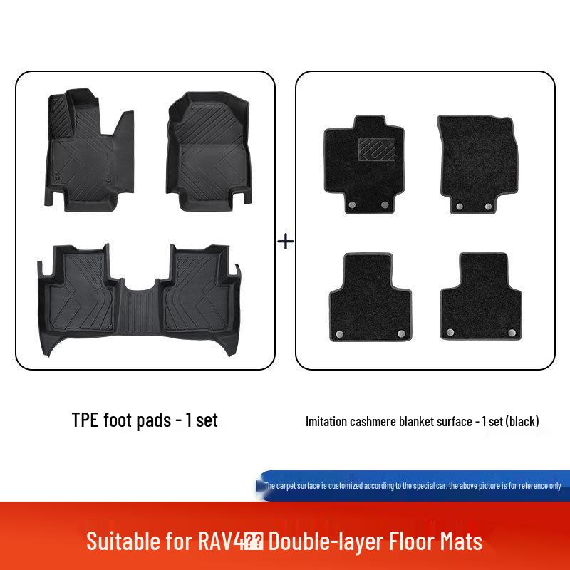 Compatible 2025 Toyota RAV4 Floor Mats, Fully Enclosed, TPE Material, 24 Fashion Plus Edition