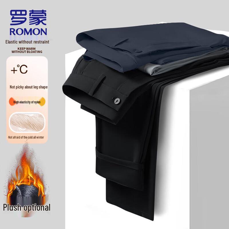 

Romon Men s Slim-Fit Business Casual Trousers 32