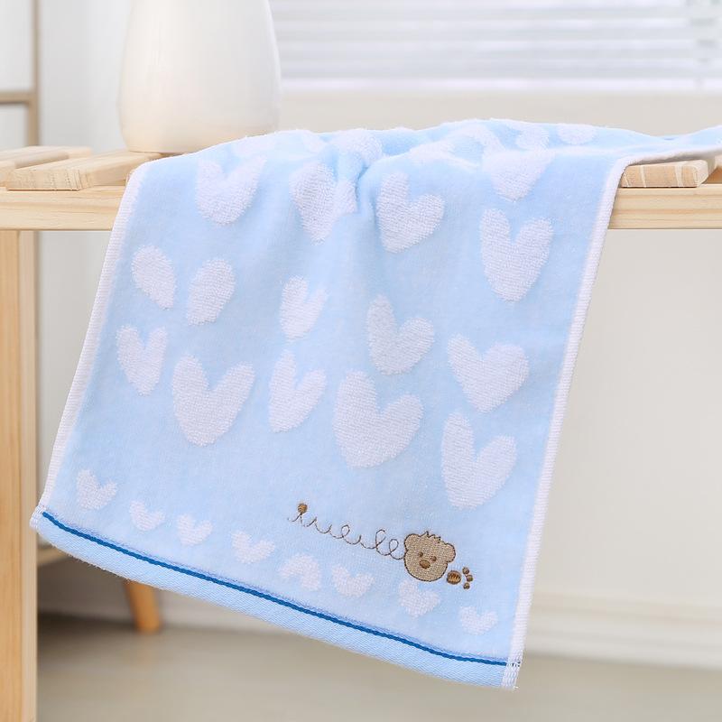 KIDS Soft Children's Cotton Towels Family Children Wash Face Towels Cute Cartoon Bear Face Hand Towel Bathrobe Home Textile Moon