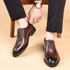 Brock Men'S Business Dress Sapatos de couro genuíno de couro de crocodilo Padrão Noivo Sapatos de casamento Estilo britânico Sapatos masculinos