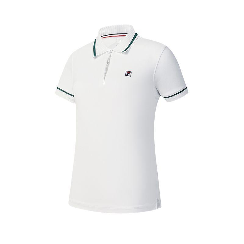 New FILA TENNIS Polo Shirt Women's Jade White A11W533128F-WT