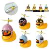 Bicycle Squeaky Duck Animal Helmet and Bicycle Rubber Duck with Squeaking Propellers, Bicycle Car Dashboard Decoration