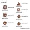 7-teiliges kupferrotes rotierendes Zyklon-Metallwürfel-Set aus hohlen polyedrischen Metallwürfeln, geeignet für Rollenspiele, RPG-Brettspiele, Kartenspiele