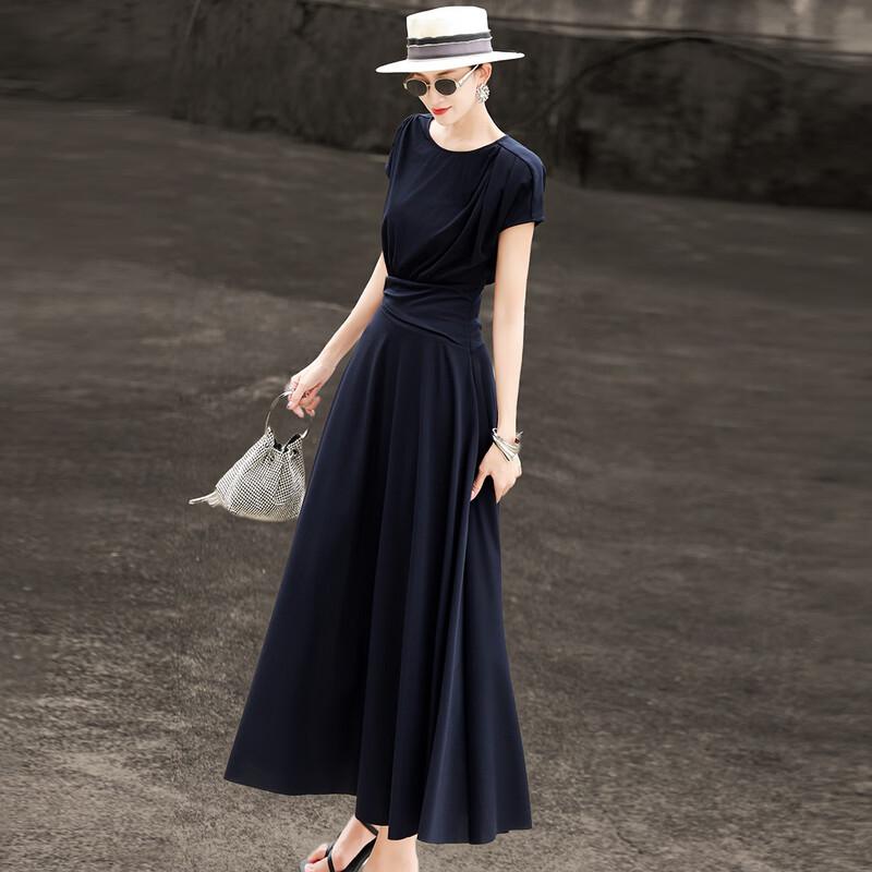 Lanser 2026 Summer Elegant Pleated A-Line Dress