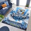 Coventry City FC Splash Art Club Crest Print Area Rug Non‑Slip Rectangular Floor Mat Soccer Fan Decor Rug for Bedroom Living Room