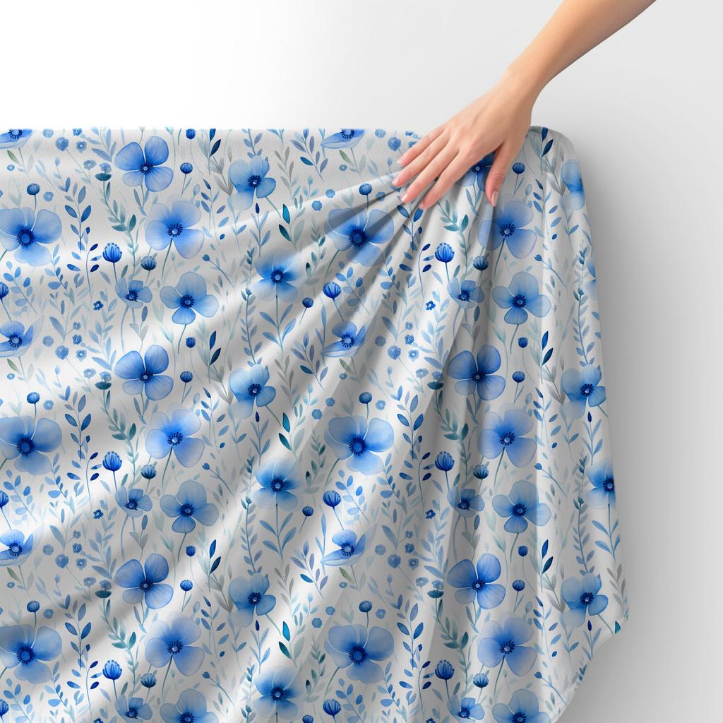 Royal Samt Stoff Polyester Zum Nähen - Motiv Blumen - Rdx2768