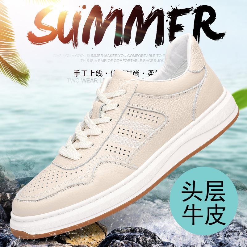 

The first layer of cowhide summer new men s sandals genuine leather men s casual leather shoes hollow punching breathable men s shoes 36 standard shoe size!