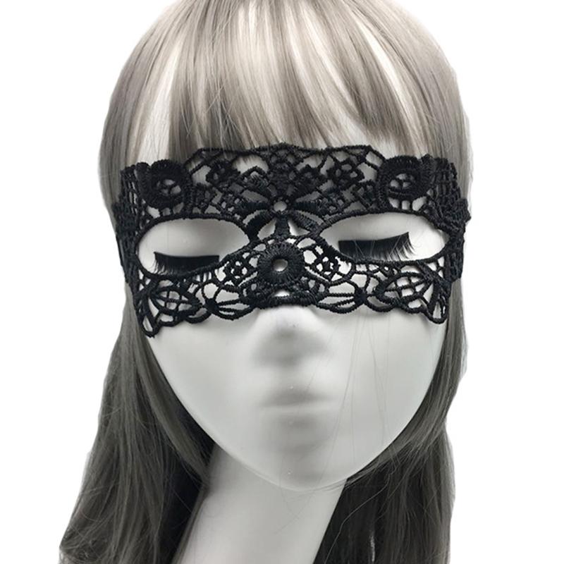 1PC Unisex Gothic Hollow Mask Black Color Sexy Lace Masquerade Half Face Lace Cosplay Mask