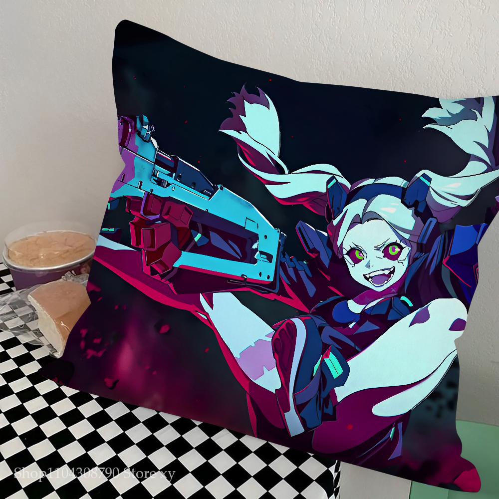 Anime C-Cyberpunk E-Edgerunner Pillow Case Square Pillow Bedroom Sofa Leisure Comfort Cushion Car Living Room Home Decoration