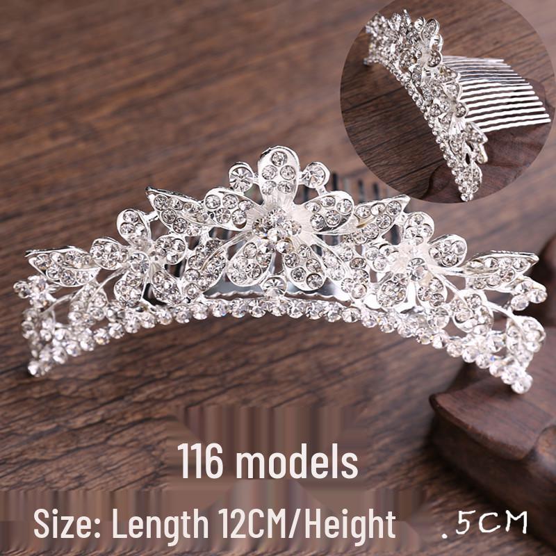Children's Rhinestone Pearl Crown Hair Comb: Headdress Ornament for Photo Studio or Wedding
