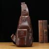 Genuine Leather Chest Bag Men Fashion Style Casual Straddle Bag Business Large Capacity Multifunctional Shoulder Bag