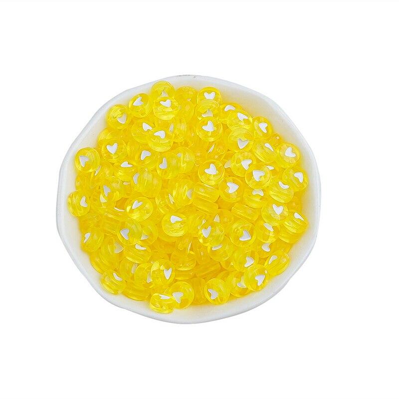 100PCS Acrylic Love Heart Loose Spacer Beads for Jewelry Making