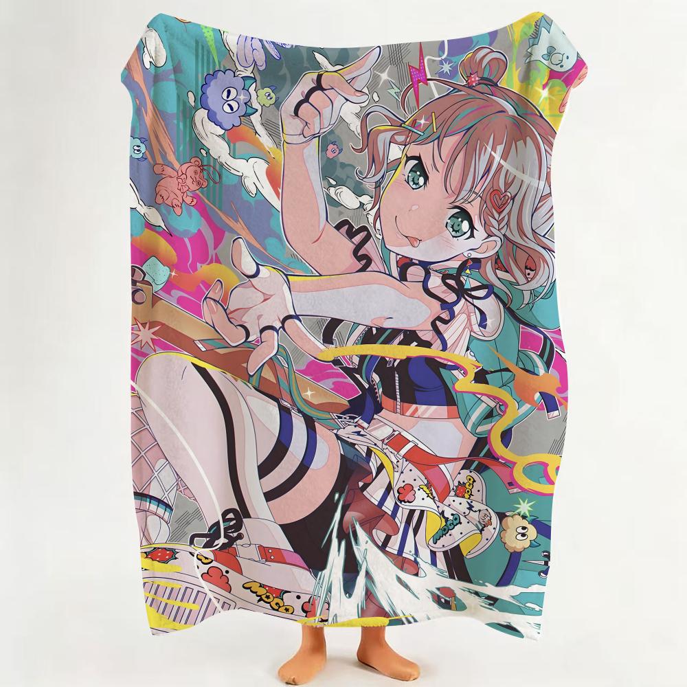 Game B BanG D Dream Throw Flannel Throw Blanket Suitable for Sofa Living Room Bedroom