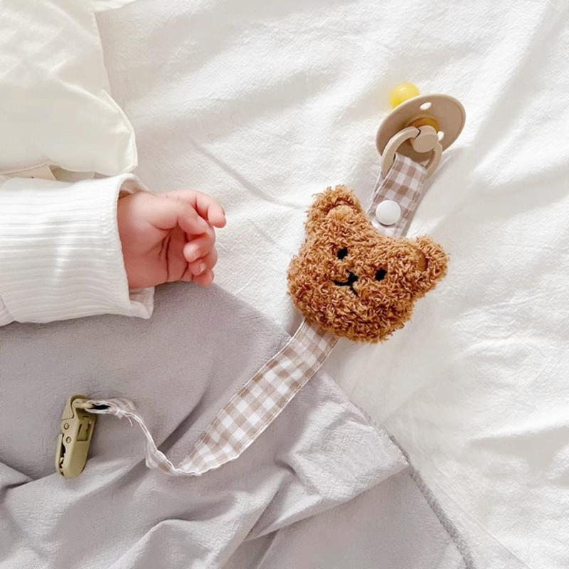 Pinzas para Chupete Sin BPA Cadena para Chupete Pinzas Sujetador Forma de Oso Correa para Chupete para Unisex Niños Niñas Bebé y Recién Nacido