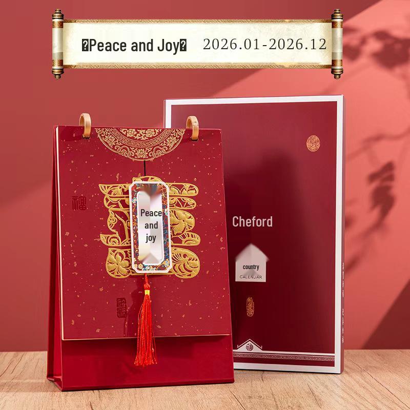 Year of the Horse 2026 Custom Logo Desk Calendar – Creative Paper Monthly Stand Ornament