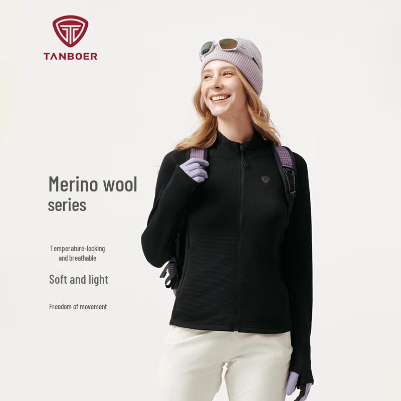 Tanboer Women s Wool Fleece Half-Zip Jacket XS