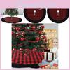 Premium Red And Black Buffalo Check Velvet Christmas Tree Skirt Ideal For Holiday Settings