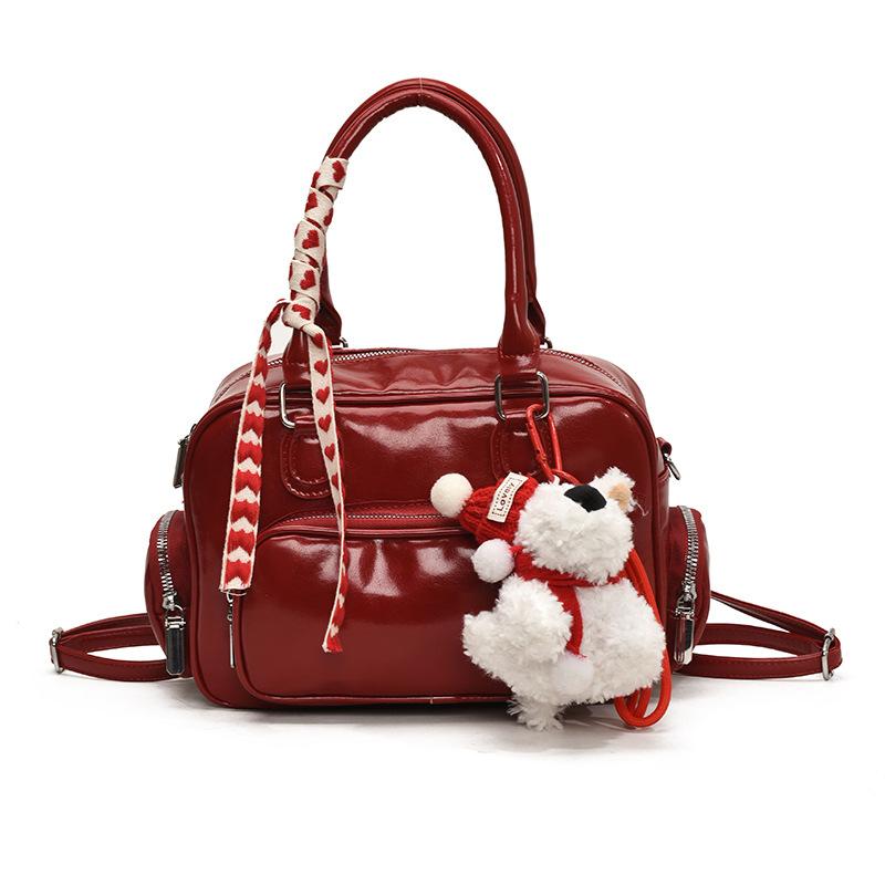 

Премиальная сумка-тоут женская 2025 новая дорожная сумка рюкзак большой вместимости сумка-подушка Бостон доставка одной штукой No pendant бордовый