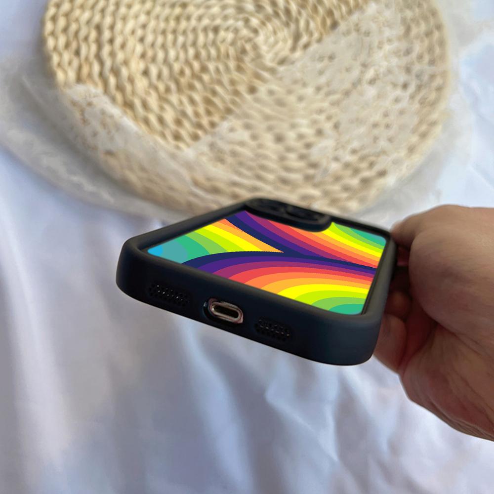 Ae93 Rainbow Art Design Protective Phone Cases for iPhone 13 14 15 Pro Max XR infinix Hot 40i 30i Tecno Camon 30 20 Pro Angel Eyes TPU Back Cover