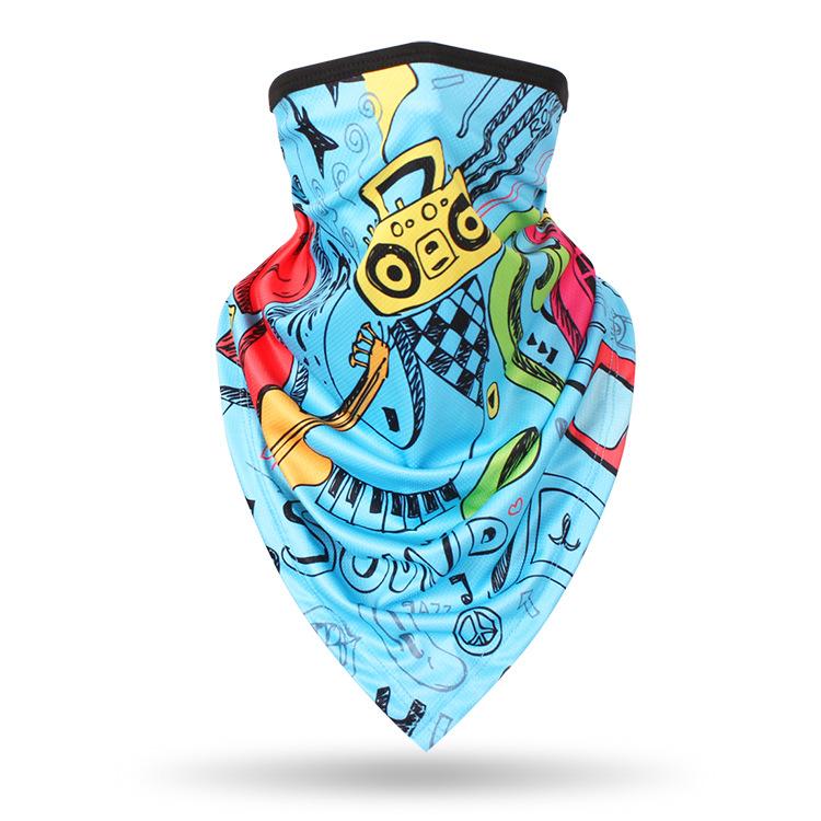 Summer UV Protection Cycling Triangle Face Mask Neck Gaiter Cover Scarf Paisley Ice Silk Mesh Bandanas