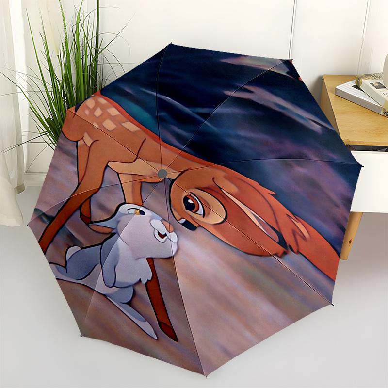 

Bambi Themed Travel Umbrella-8 Ribs Automatic Opening and Closing, Portable Folding Design, Compact and Stylish Umbrella