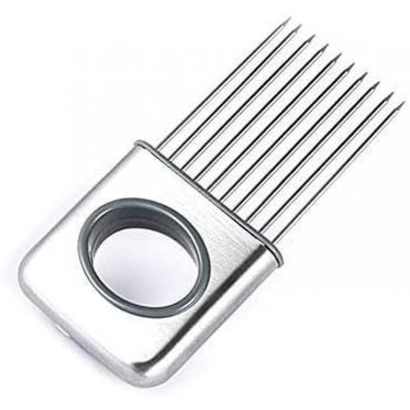 Stainless Steel Onion Cut Holder Slicer With 10 Even Prong Easy Hold Vegetable To Cut Tomato Lemon Potatoes And Loosen Meat