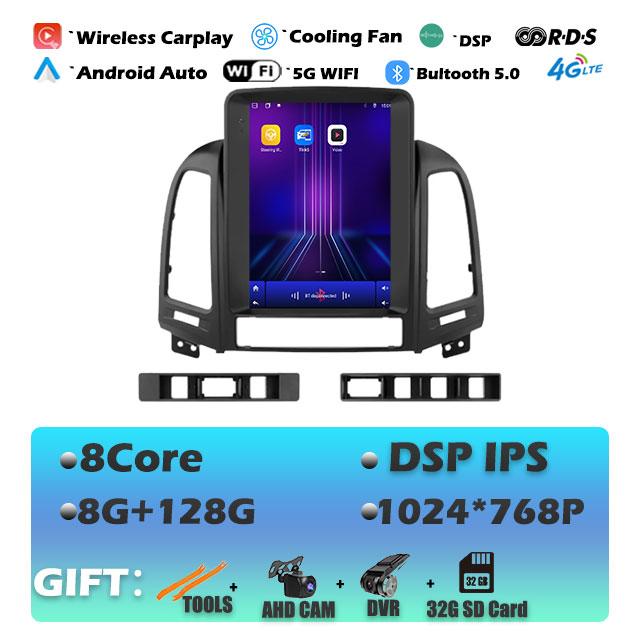 9.7'' For Hyundai Santa Fe 2 2006-2012 Carplay Android14 Car Radio Multimedia Video Player Navigaion Head Unit Stereo Audio