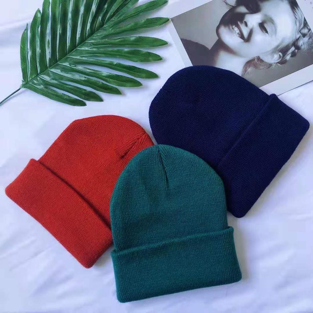 Breathable Fabric Fluorescent Colors Knitted Beanie Winter Dome Hat