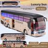 Bus Model Travel Alloy Toy With Light Sound For Kids Playroom And Gift Use