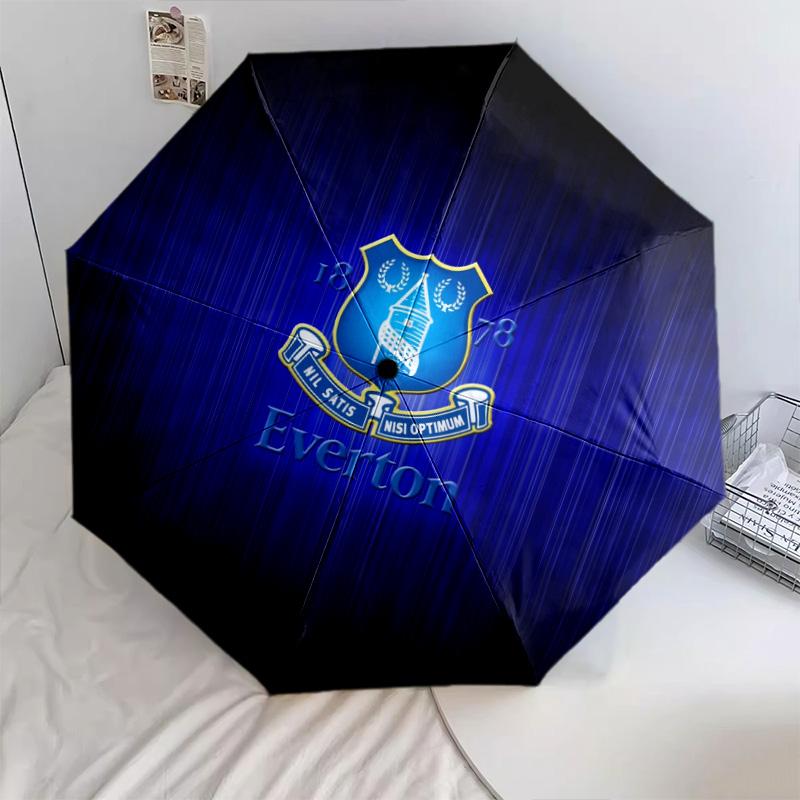 Vzor fotbalového klubu Everton, automatický skládací deštník, přenosný a skládací design, 8 drátů, vánoční nebo narozeninový dárek.