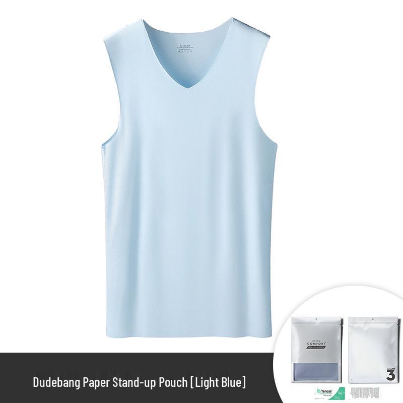 

Men s 80s-Style Double-Sided Modal Seamless Tank Top Sleeveless T-Shirt 2XL (141-160 Jin)