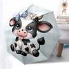 Highland Cattle Pattern Folding Umbrella Fashion Auto-Open 8 Iron Ribs Plastic Handle Foldable Sunshade Perfect Christmas Gifts
