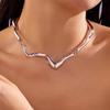 Metal Twist Neck Necklace Geometry Party Collar Fashion Choker Necklace  For Women