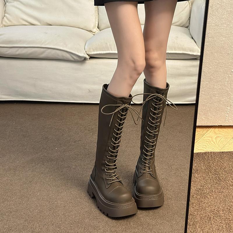 

Skinny long boots for women s 2025 autumn new Korean version of thick legs design sense, large tube circumference increases height, small knight boots 40