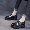 Fashion 6CM Fashion Women Slip On Pumps Wide Head Thick High Heel Chunky Platform Loafers Women Shallow Casual Mary Jane shoes Black