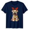 Festive Dog Reindeer Antlers Christmas Holiday Unisexs TShirt Unisexs Tee Graphic