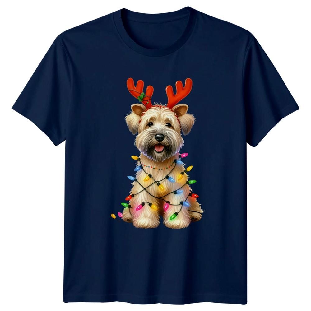 Festive Dog Reindeer Antlers Christmas Holiday Unisexs TShirt Unisexs Tee Graphic