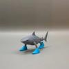 3D Printed Shark with Shoes Figure Creative Decorative Ornaments Cartoon Desktop Decoration Model for Kids Adults Gifts