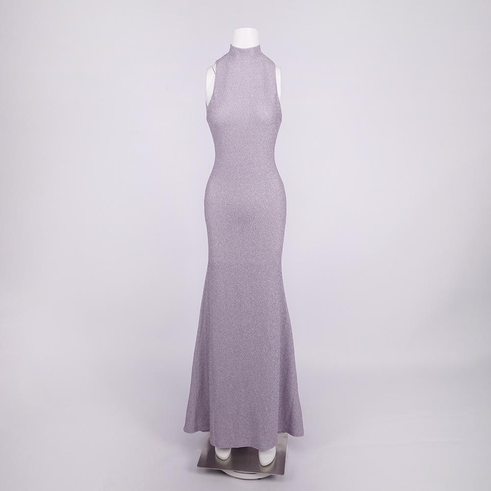 Hot-Selling Floral Halter Backless Sleeveless Gown: Sexy, Slimming, Elastic Evening Dress