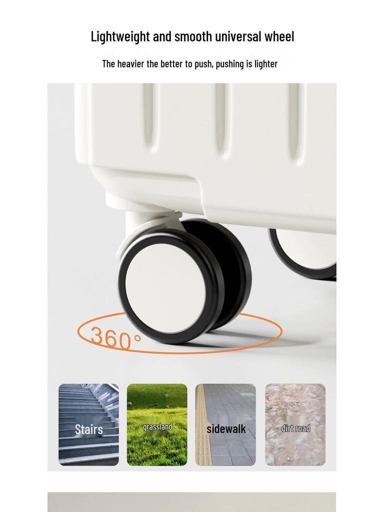 Durable Large Capacity Trolley Suitcase with Combination Lock and Universal Wheels